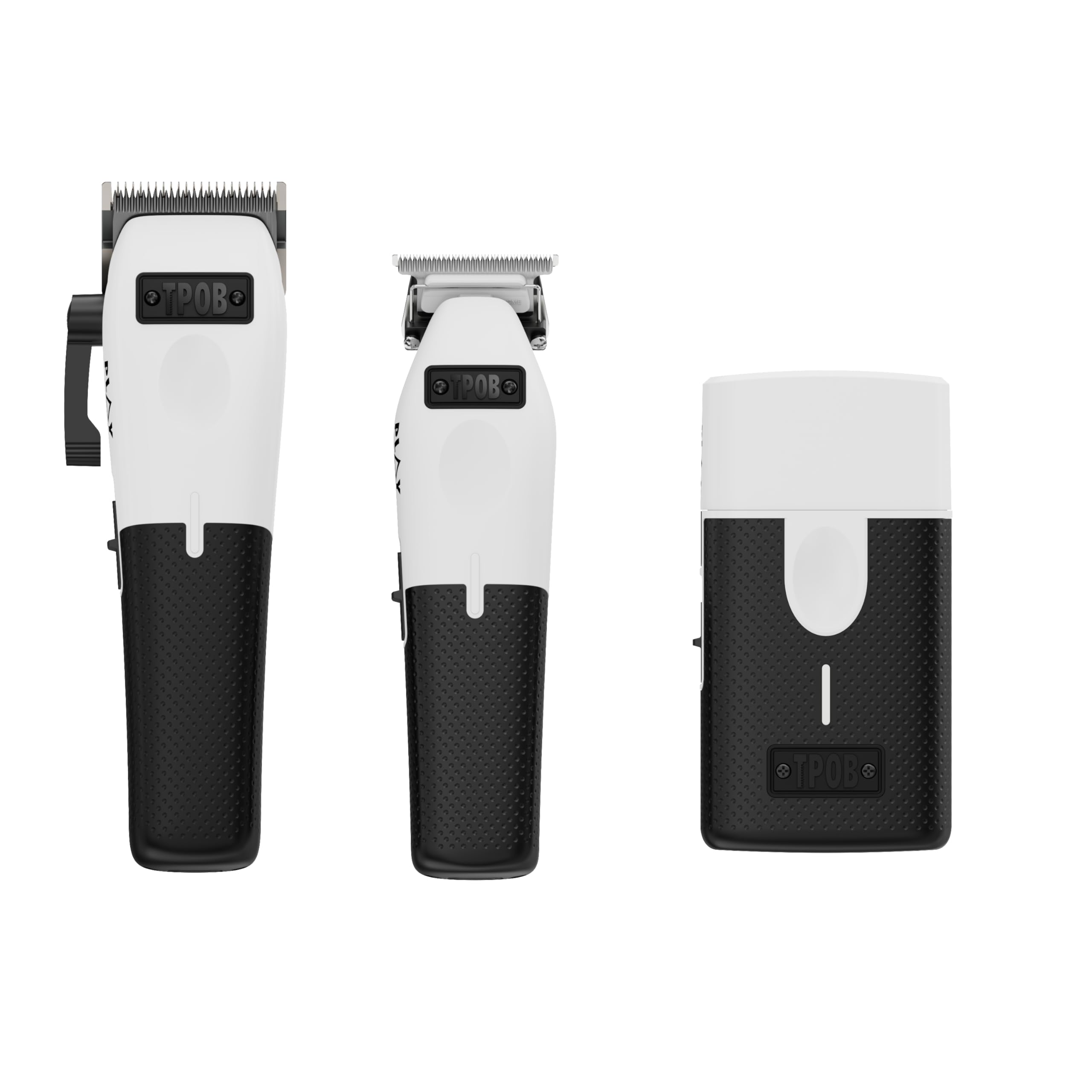 TPOB Play Barber Hair Clipper and Trimmer for Men 7500 RPM with Rubber Grips (Blackout 2 Set)