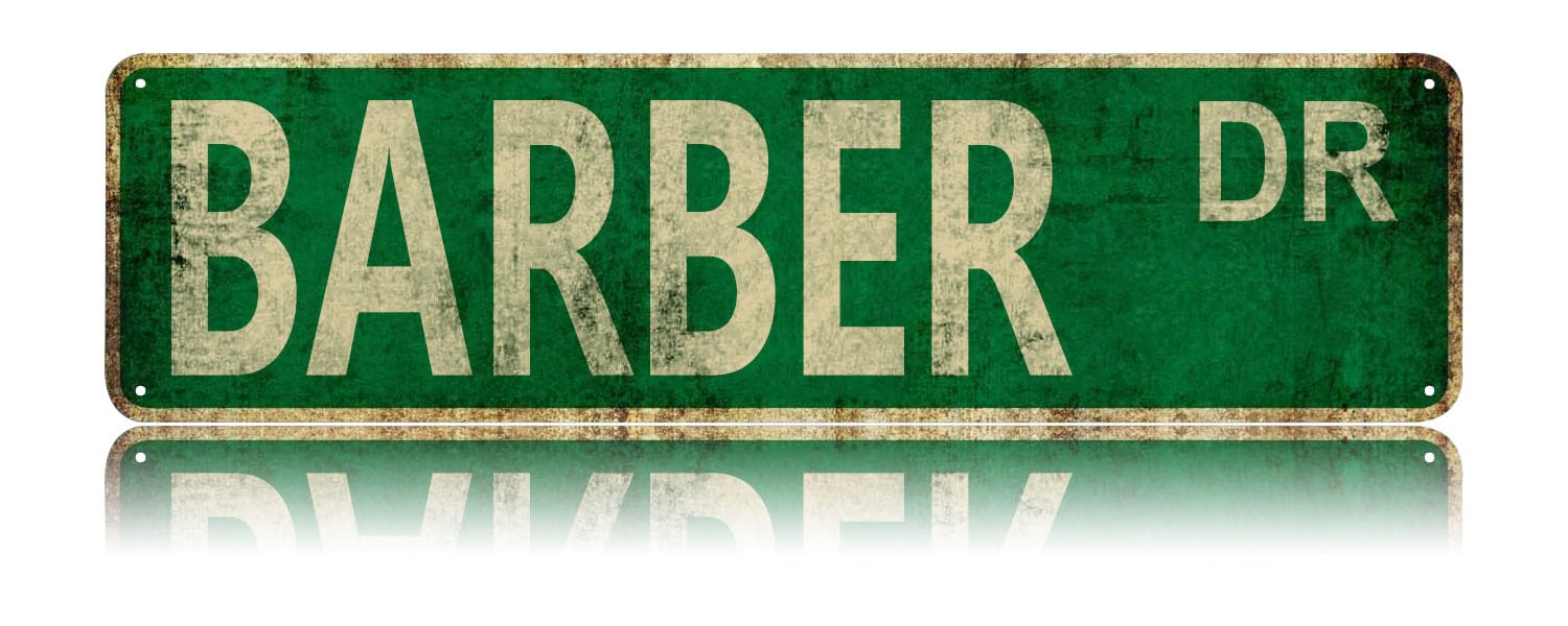 Barber Shop Metal Tin Sign Funny Vintage Slim Street Signs 16 x 4 Inch Wall Art for Home Farmhouse Bar Cafe Garage Indoor Outdoor Decor