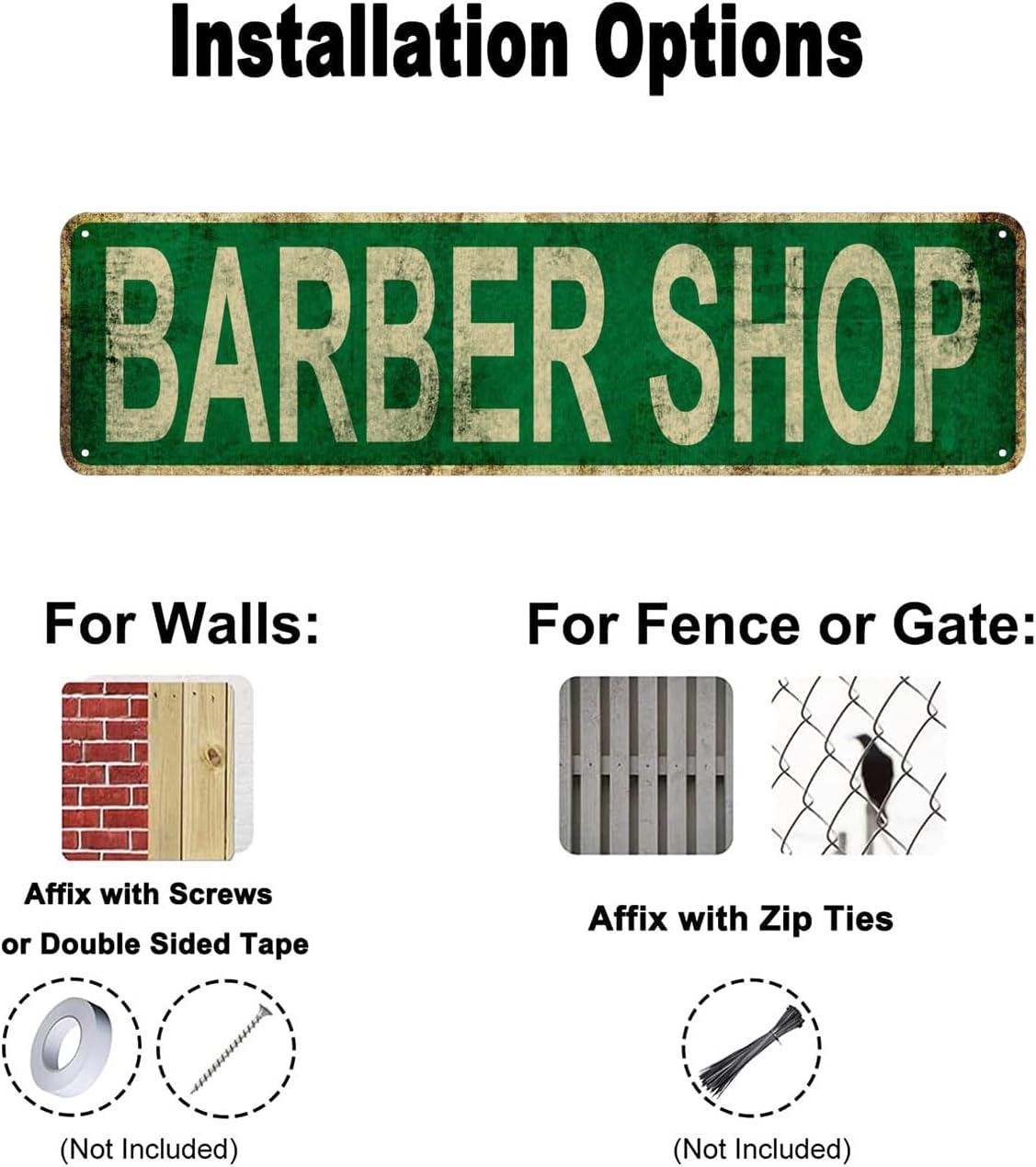 Barber Shop Metal Tin Sign Funny Vintage Slim Street Signs 16 x 4 Inch Wall Art for Home Farmhouse Bar Cafe Garage Indoor Outdoor Decor