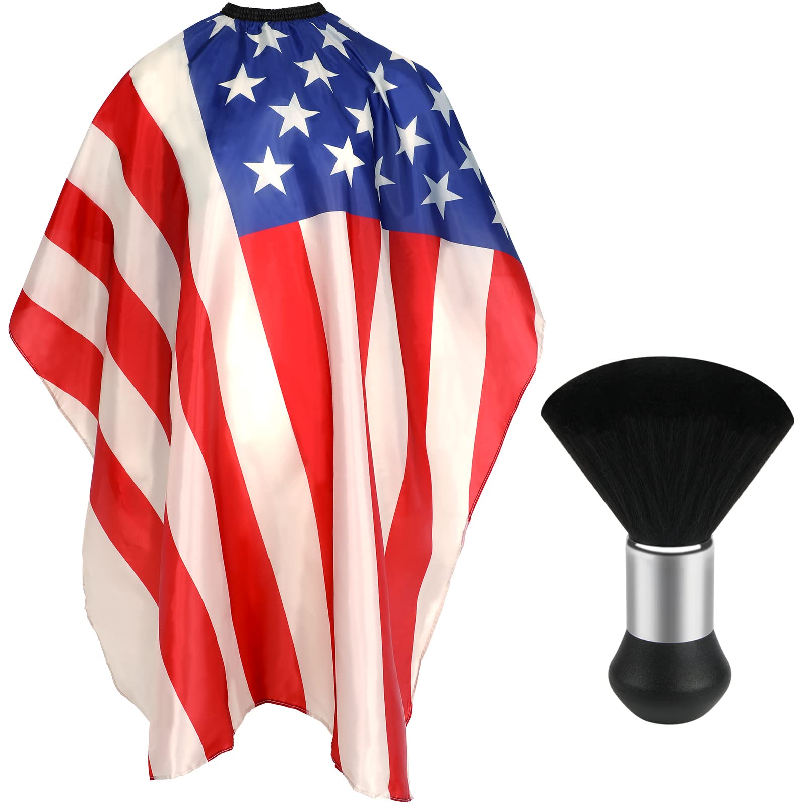 FEBSNOW Professional Hair Cutting Cape with Neck Duster Brush, Salon Barber Cape, Hair Cutting Accessories (Black)