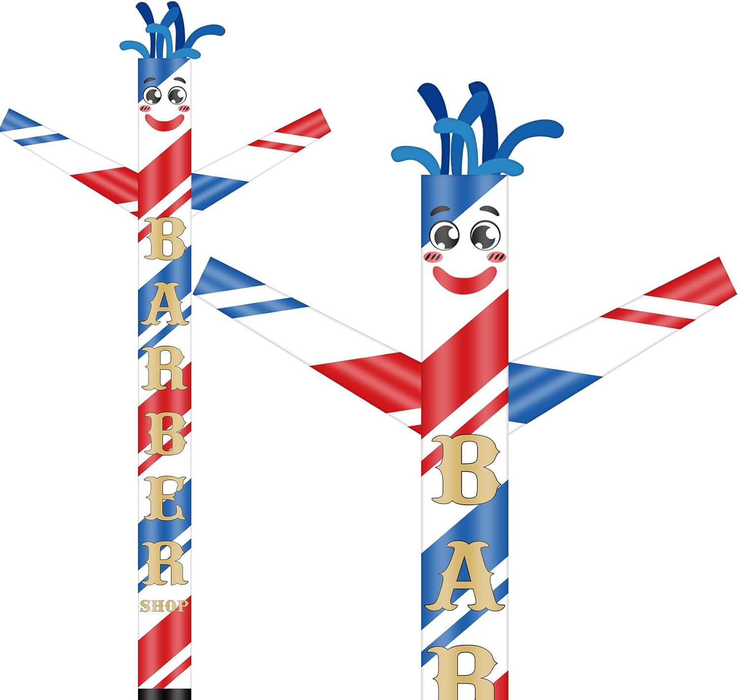 Wenqik Barber Shop Inflatable Tube Man 20' Tall Blow up Waving Arm Flailing Tube Man Giant Guy Wacky Dancing Puppet Guy for Outdoor Advertising Events (Not Include Blower)