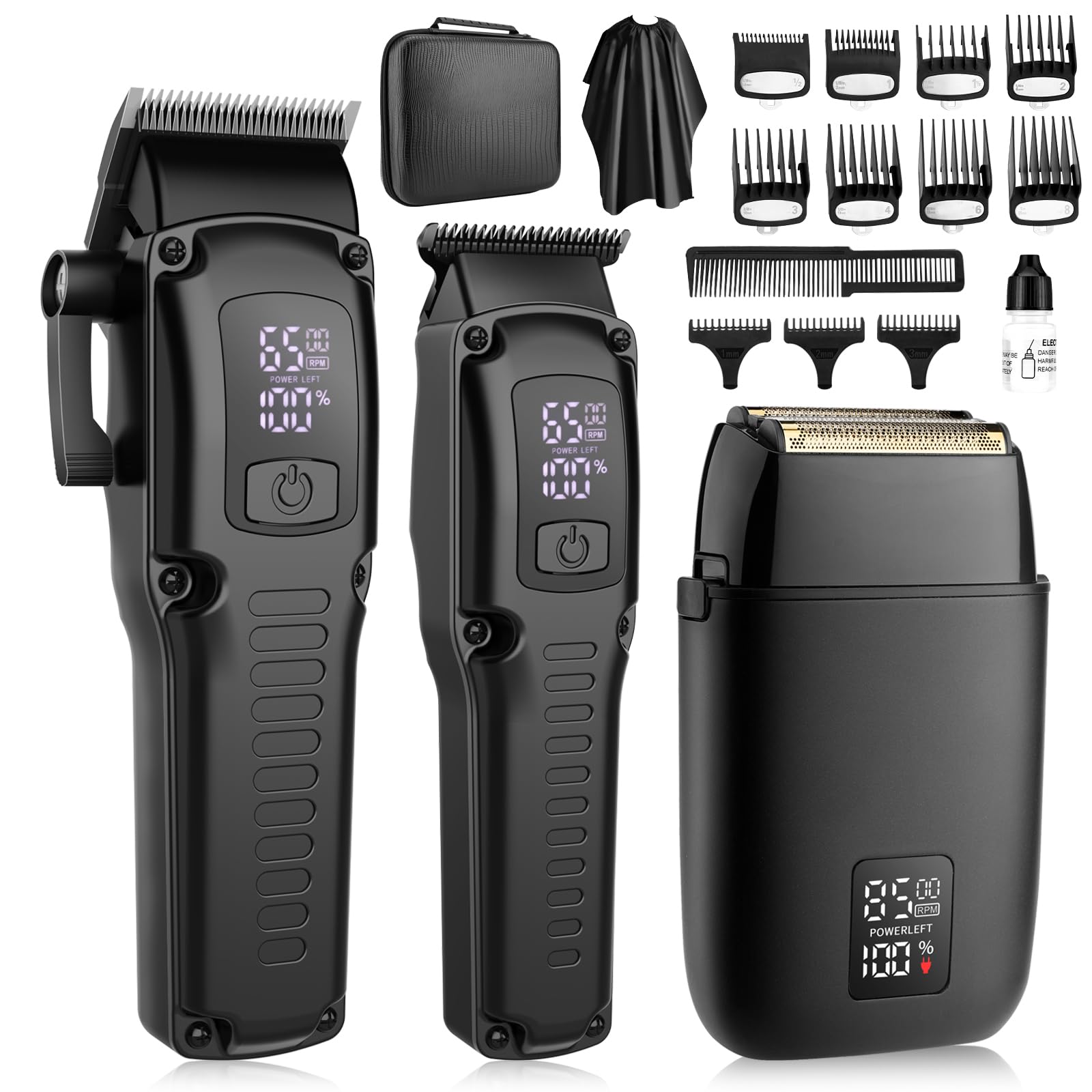 Hair Clippers for Man T-Blade Trimmer Nose Hair Trimmer Electric Shaver Set, Professional 4 in 1 Barber Clippers Set for Haircut, Men’s Grooming Kit with LCD Display, Ideal Gift for Him
