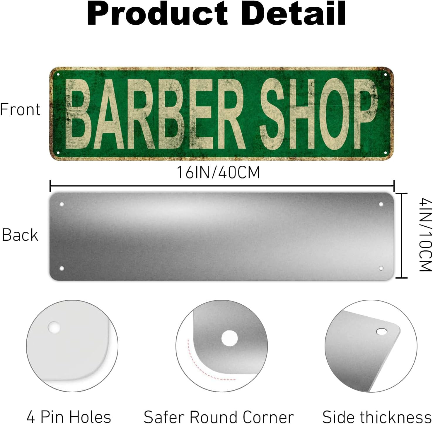 Barber Shop Metal Tin Sign Funny Vintage Slim Street Signs 16 x 4 Inch Wall Art for Home Farmhouse Bar Cafe Garage Indoor Outdoor Decor