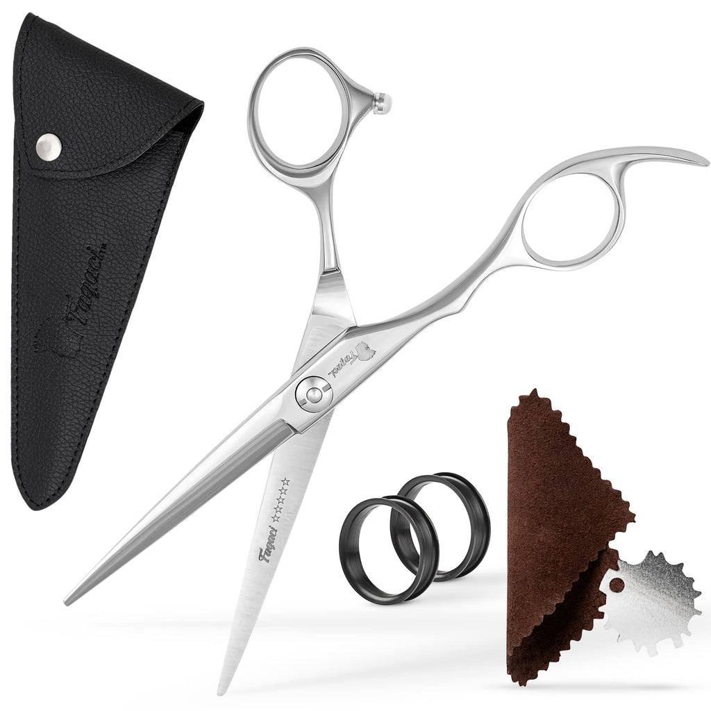 Fagaci Professional Hair Scissors 6" - Extremely Sharp Blades, Fine Cutting Shears Set for Men and Women, Barber Scissors Kit