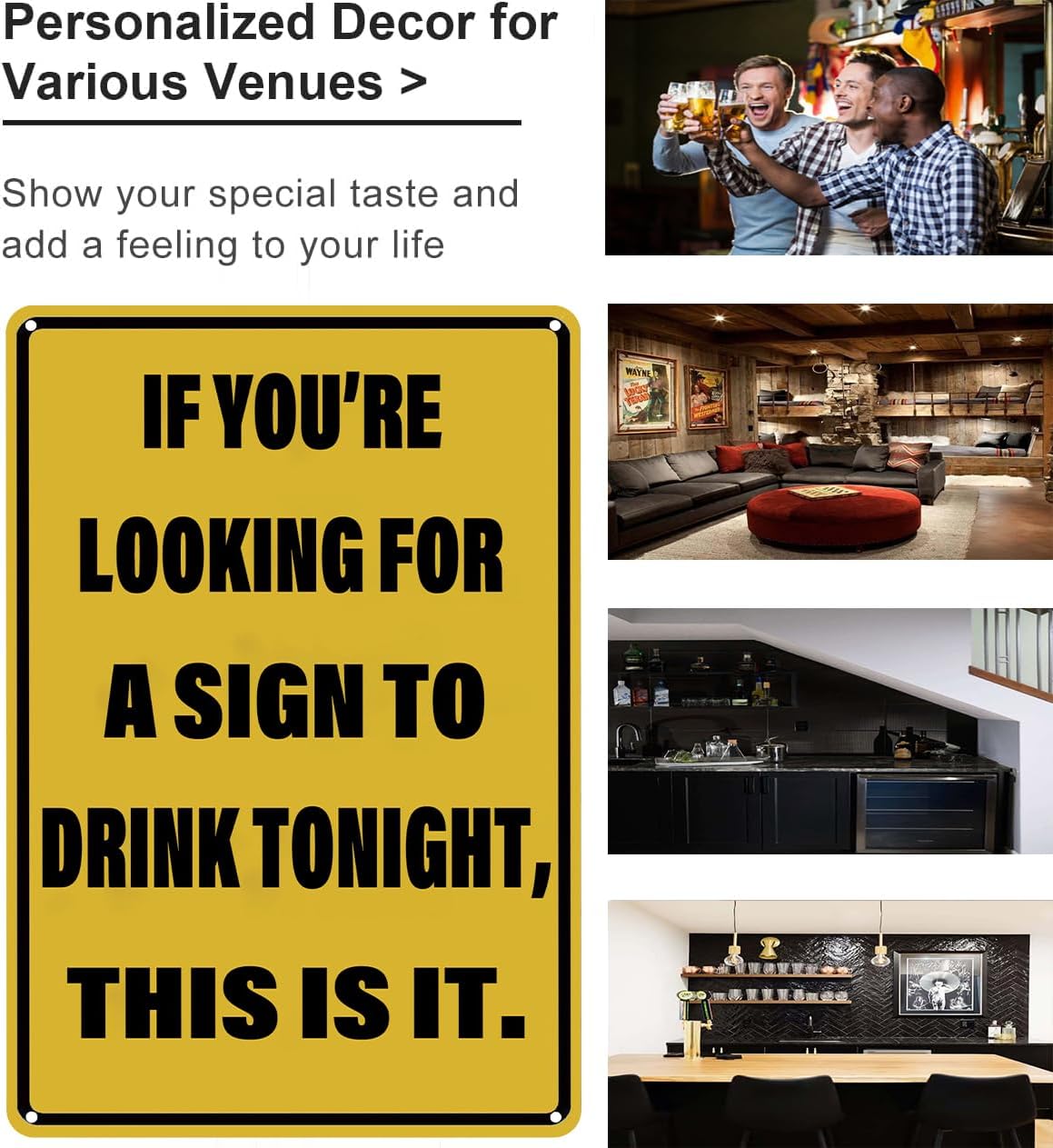 Vintage Tin Sign If You're Looking for A Sign to Drink Tonight Metal Sign Funny Home Man Cave Bar Cafe Wall Decor 8 x 12 Inch (3082)