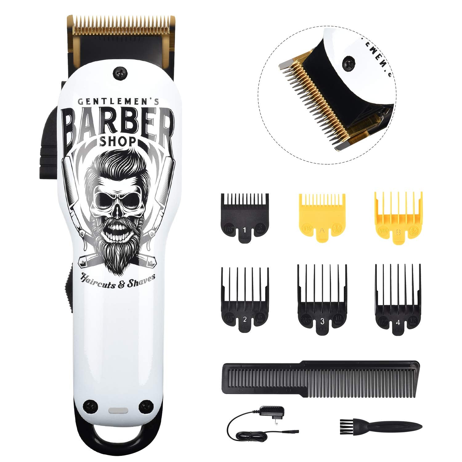 BESTBOMG® Hair Clippers for Men, Professional Hair Clippers, Beard Trimmer& Rechargeable Shaver Set, Metal T-Blade, LED Display, Barber Hair Cutting Kit for Men Grooming & Gifts, BS-808C (Blue)