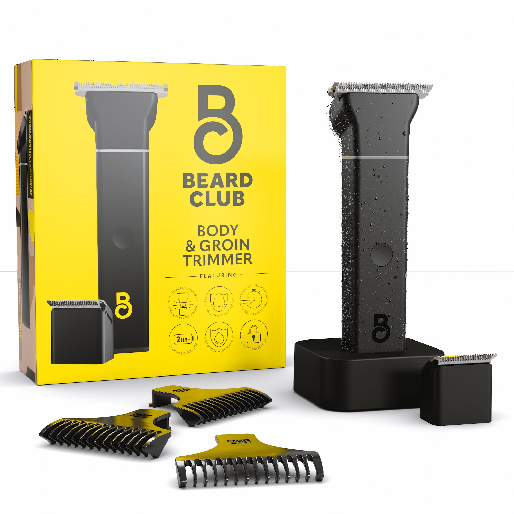 The Beard Club Professional T-Blade Beard Trimmer for Men with Straight Razor - Barber Electric Shaver & Hair Clippers for Men – Zero Gapped Cordless Hair Trimmer & Edger, Line Up Grooming Kit