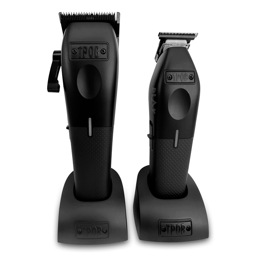 TPOB Play Barber Hair Clippers & Trimmer for Men 7500 RPM with Rubber Grips (White 2 Set)