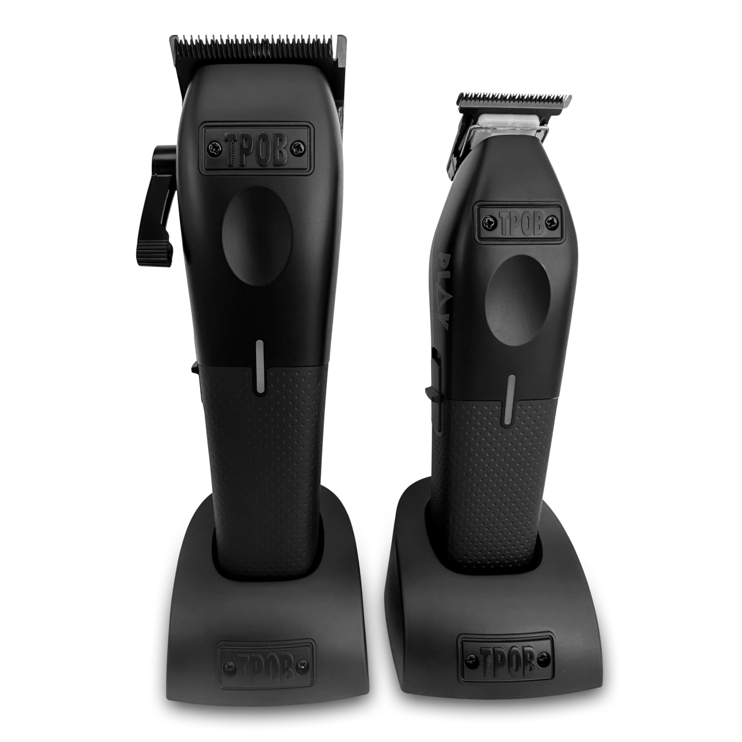 TPOB Play Barber Hair Clippers & Trimmer for Men 7500 RPM with Rubber Grips (White 2 Set)
