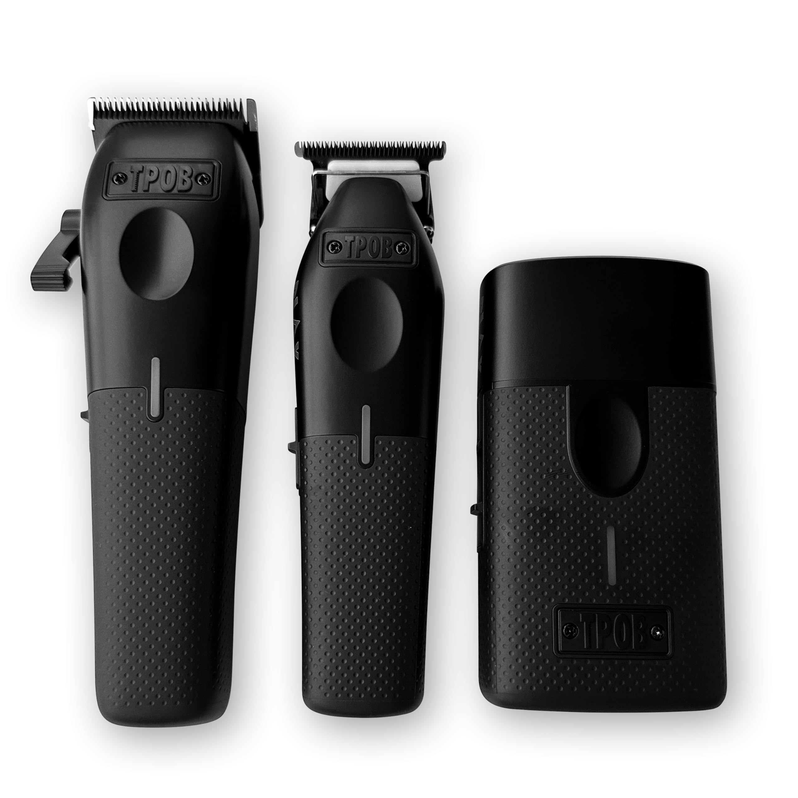 TPOB Play Barber Hair Clipper and Trimmer for Men 7500 RPM with Rubber Grips (Blackout 2 Set)