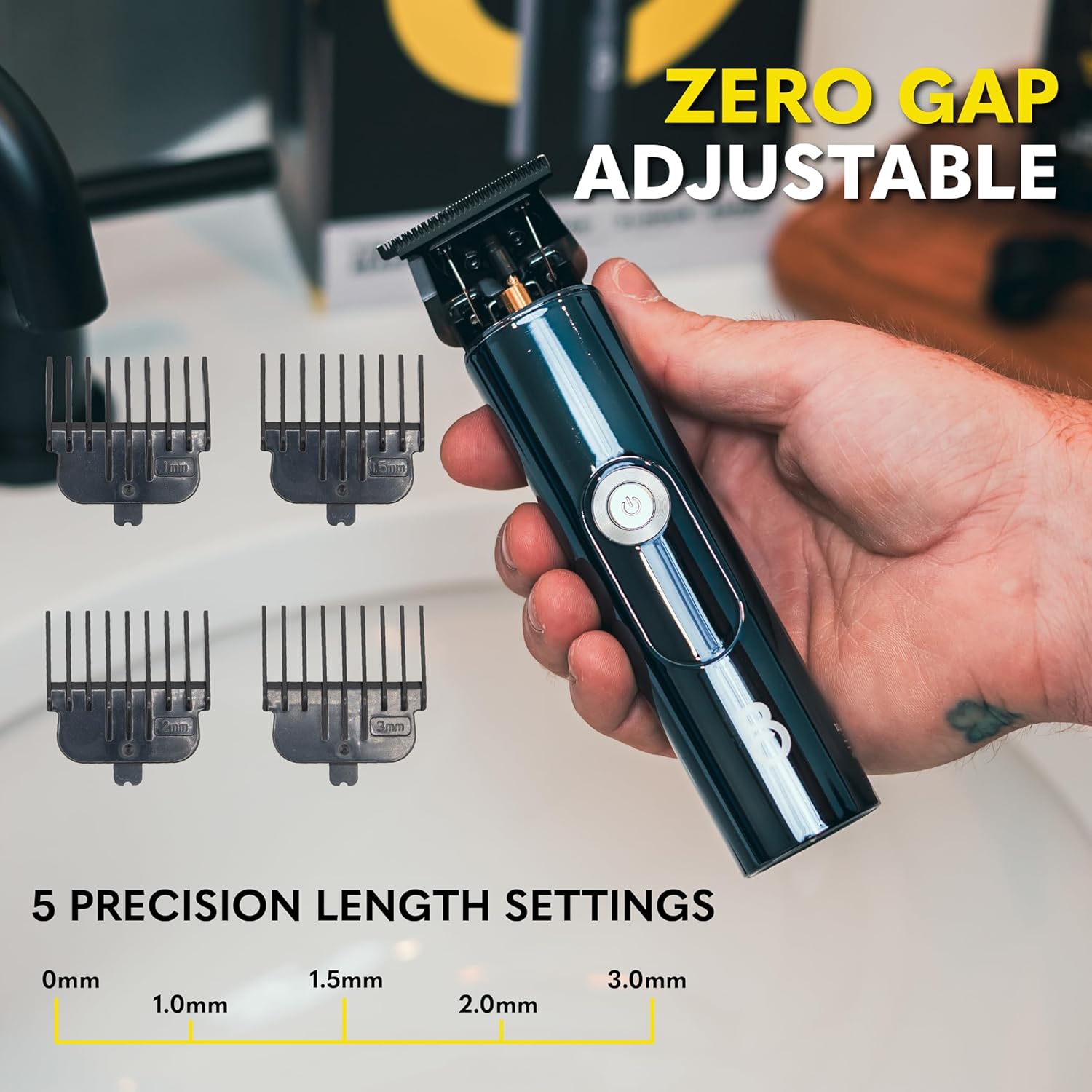 The Beard Club Professional T-Blade Beard Trimmer for Men with Straight Razor - Barber Electric Shaver & Hair Clippers for Men – Zero Gapped Cordless Hair Trimmer & Edger, Line Up Grooming Kit