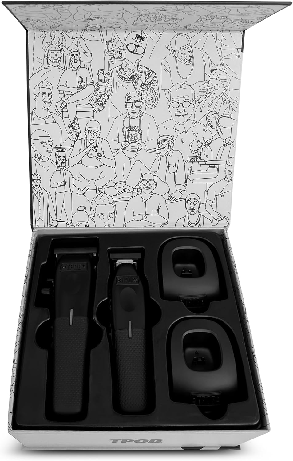 TPOB Play Barber Hair Clipper and Trimmer for Men 7500 RPM with Rubber Grips (Blackout 2 Set)