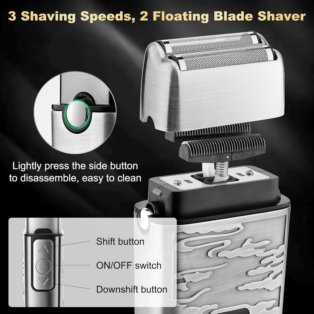 Hair Clippers for Man T-Blade Trimmer Nose Hair Trimmer Electric Shaver Set, Professional 4 in 1 Barber Clippers Set for Haircut, Men’s Grooming Kit with LCD Display, Ideal Gift for Him