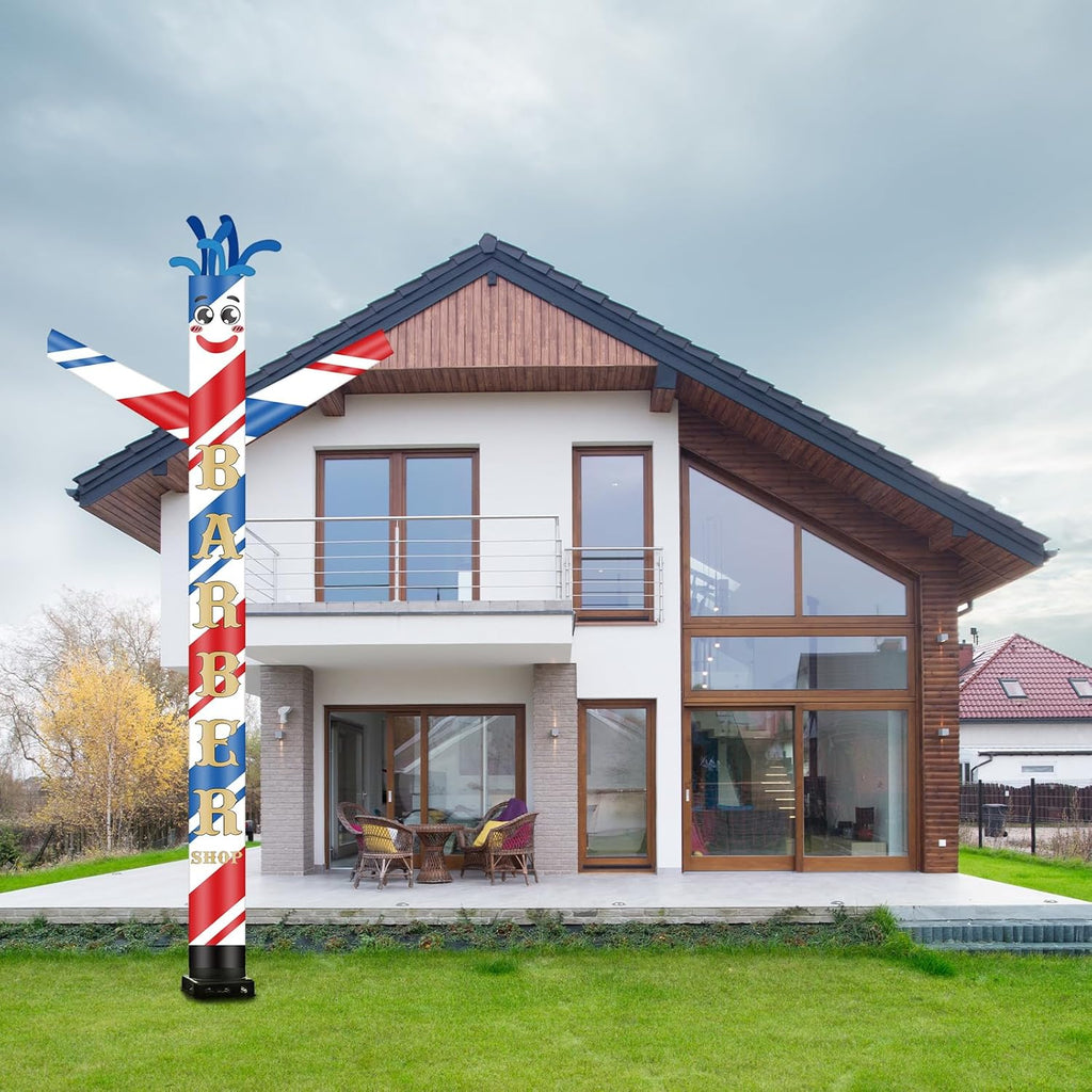 Wenqik Barber Shop Inflatable Tube Man 20' Tall Blow up Waving Arm Flailing Tube Man Giant Guy Wacky Dancing Puppet Guy for Outdoor Advertising Events (Not Include Blower)