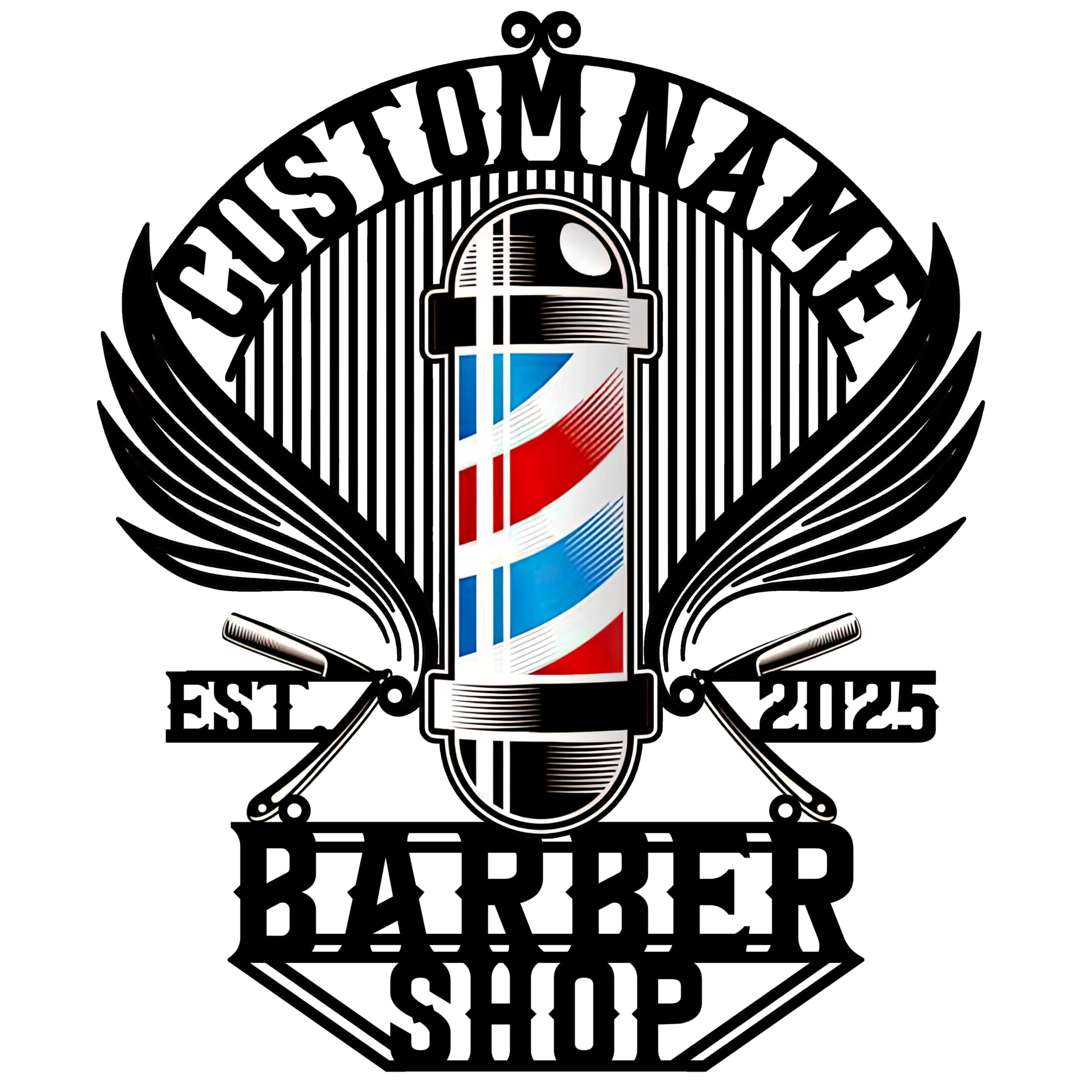 Custom Metal Sign for Barber Shop Decor, Heavy-Duty Steel Wall Art, Waterproof Barber Signs, Outdoor & Indoor Barbershop Wall Decor, Barber Gifts for Men Women (Style 7)